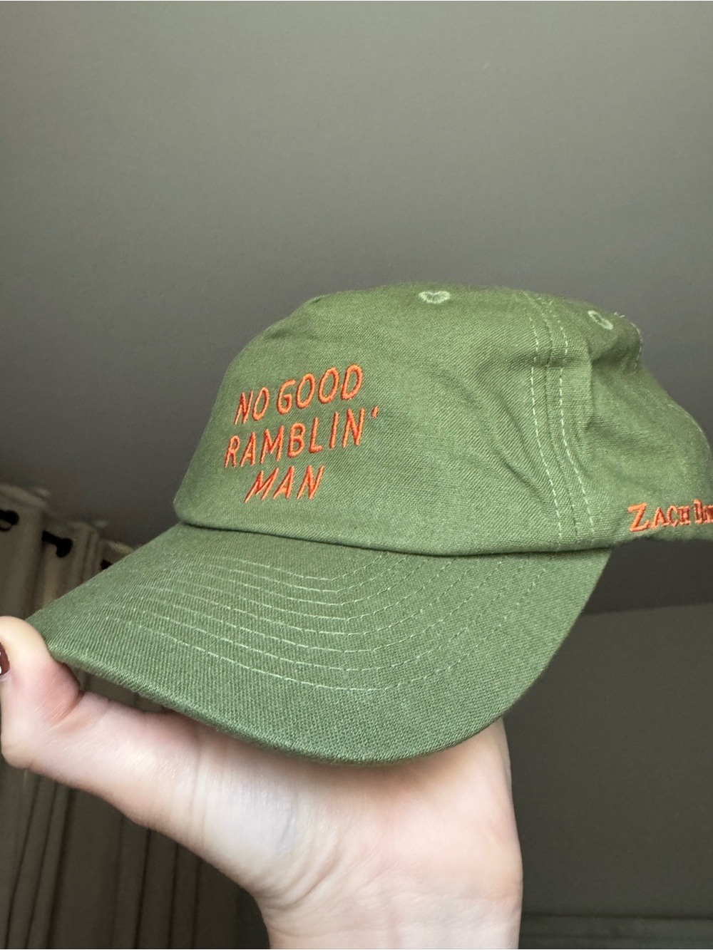 NEW Seager x Zach Bryan "No Good Ramblin' Man" Green Strapback Cap